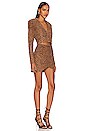 view 2 of 3 Leather Mini Dress in Black & Brown Leopard