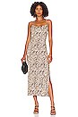 view 1 of 3 Lace Back Midi Dress in Neutral Animal