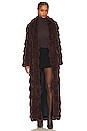 view 1 of 4 Floor Length Faux Fur Coat in Chicory Coffee