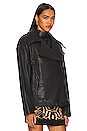 view 3 of 5 Oversized Leather Biker Jacket in Black
