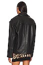 view 4 of 5 Oversized Leather Biker Jacket in Black
