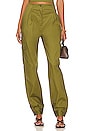 view 1 of 4 Relaxed Paperbag Cargo Trouser in Avocado