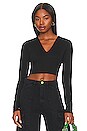 view 1 of 4 Longsleeve V-neck Cropped Tee in Black