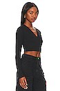 view 2 of 4 Longsleeve V-neck Cropped Tee in Black