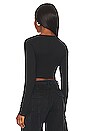 view 3 of 4 Longsleeve V-neck Cropped Tee in Black