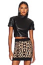 view 1 of 4 Leather Cropped Tee in Black