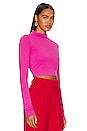 view 2 of 4 Young & Fun Longsleeve Crop Top in Pink