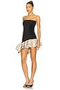 view 3 of 5 Volant Mini Dress in Noir & Gold Metallic