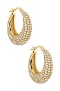 view 1 of 2 Small Pave Becca Hoops in Gold