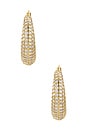 view 2 of 2 Small Pave Becca Hoops in Gold
