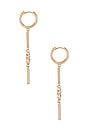 view 2 of 2 Veda Drop Earrings in Yellow Gold in Rainbow Moonstone