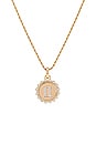 view 2 of 3 Gothic Initial Charm Necklace in Gold