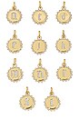 view 3 of 3 Gothic Initial Charm Necklace in Gold