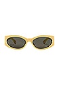 view 1 of 3 X Jacquemus Ovalo Sunglasses in Yellow, Yellow Gold, & Green