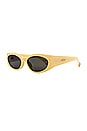 view 2 of 3 X Jacquemus Ovalo Sunglasses in Yellow, Yellow Gold, & Green