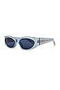 view 2 of 3 X Jacquemus Ovalo Sunglasses in Blue, Yellow Gold, & Navy