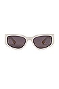 view 1 of 3 X Jacquemus Gala Sunglasses in White, Yellow Gold, & Grey