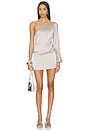 view 2 of 4 One Shoulder Mini Dress in Silver