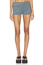 view 1 of 6 Bloom Knit Short in Grey Blue Stripe