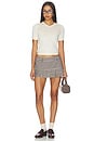 view 5 of 6 Double Ruffle Mini Skort in Cocoa Plaid