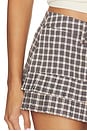 view 6 of 6 Double Ruffle Mini Skort in Cocoa Plaid