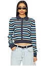 view 1 of 4 Awakening Cardigan in Navy Stripe