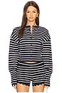view 1 of 4 Head in The Clouds Cardigan in Navy Stripe