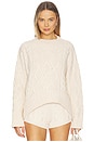 view 1 of 4 Liaison Cable Knit Pullover in Cream