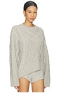 view 2 of 4 JERSEY LIAISON CABLE KNIT in Ash