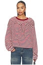 view 1 of 6 PULL OLSEN KNIT in Wine Stripe