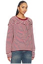view 3 of 6 PULL OLSEN KNIT in Wine Stripe