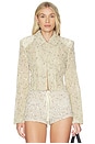 view 1 of 5 Sequin Cropped Jacket in Lemontini