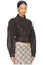 view 2 of 4 GIGI LEATHER ジャケット in Chocolate
