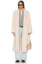 view 1 of 5 Olsen Coat in Beige Pinstripe
