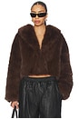 view 1 of 4 CHAQUETA MADAME FAUX FUR in Chocolate