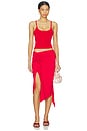 view 5 of 6 Rendezvous Midi Skirt in Crimson