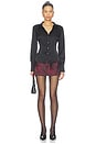 view 6 of 6 Constance Mini Skirt in Burgundy