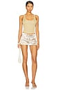 view 5 of 6 Rhode Mini Skirt in Chocolate Palm