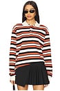 view 1 of 4 Leisure Long Sleeve Polo in Red Multi