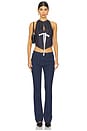 view 4 of 5 Butterfly Top in Dark Denim Stripe