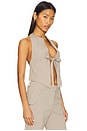 view 3 of 6 Butterfly Tie Top in Beige Gingham