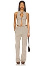 view 5 of 6 Butterfly Tie Top in Beige Gingham