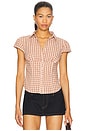 view 1 of 5 Mon Cheri Blouse in Pink Check