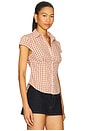 view 2 of 5 Mon Cheri Blouse in Pink Check