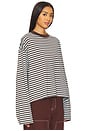 view 2 of 5 Bloom Long Sleeve Top in Chocolate Sea Stripe