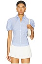view 1 of 5 Mon Cheri Blouse in Blue Stripe
