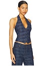 view 2 of 4 Renewal Halter Top in Indigo Plaid