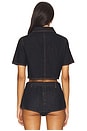view 3 of 4 Halston Denim Top in Dark Denim