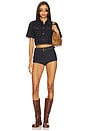 view 4 of 4 Halston Denim Top in Dark Denim