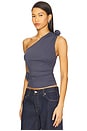 view 3 of 5 Rendezvous One Shoulder Top in Deep Sea